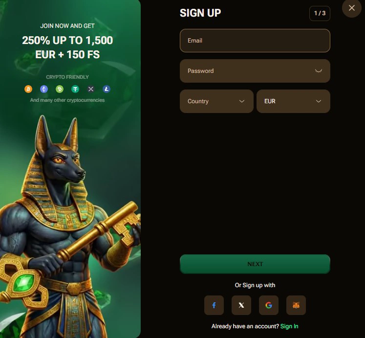 AmunBet Casino registration